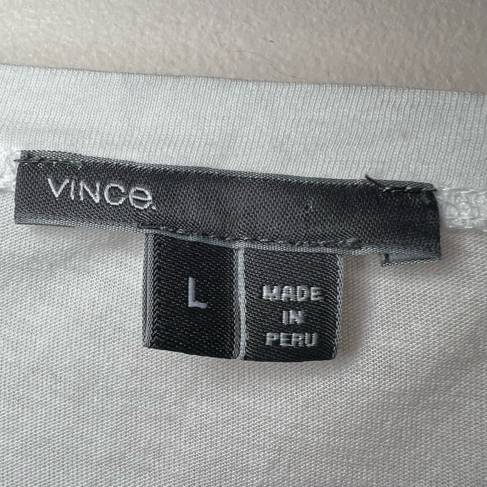 Vince white v-neck t-shirt size large - Picture 10 of 12